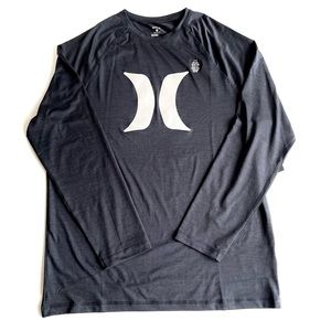 Men’s Hurley long sleeve SPF 50 rashguard - BLACK HEATHER